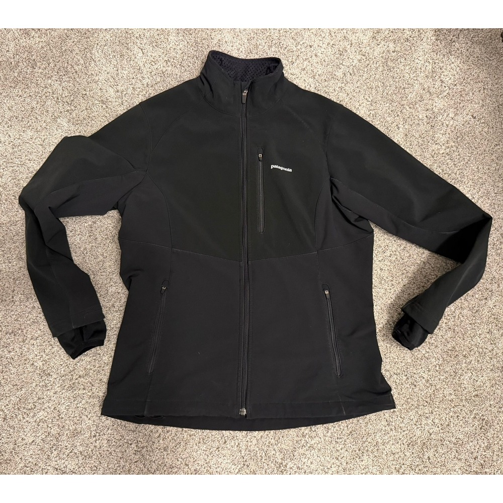 Patagonia Women's Full Zip Soft Shell Black Jacket‎ Medium